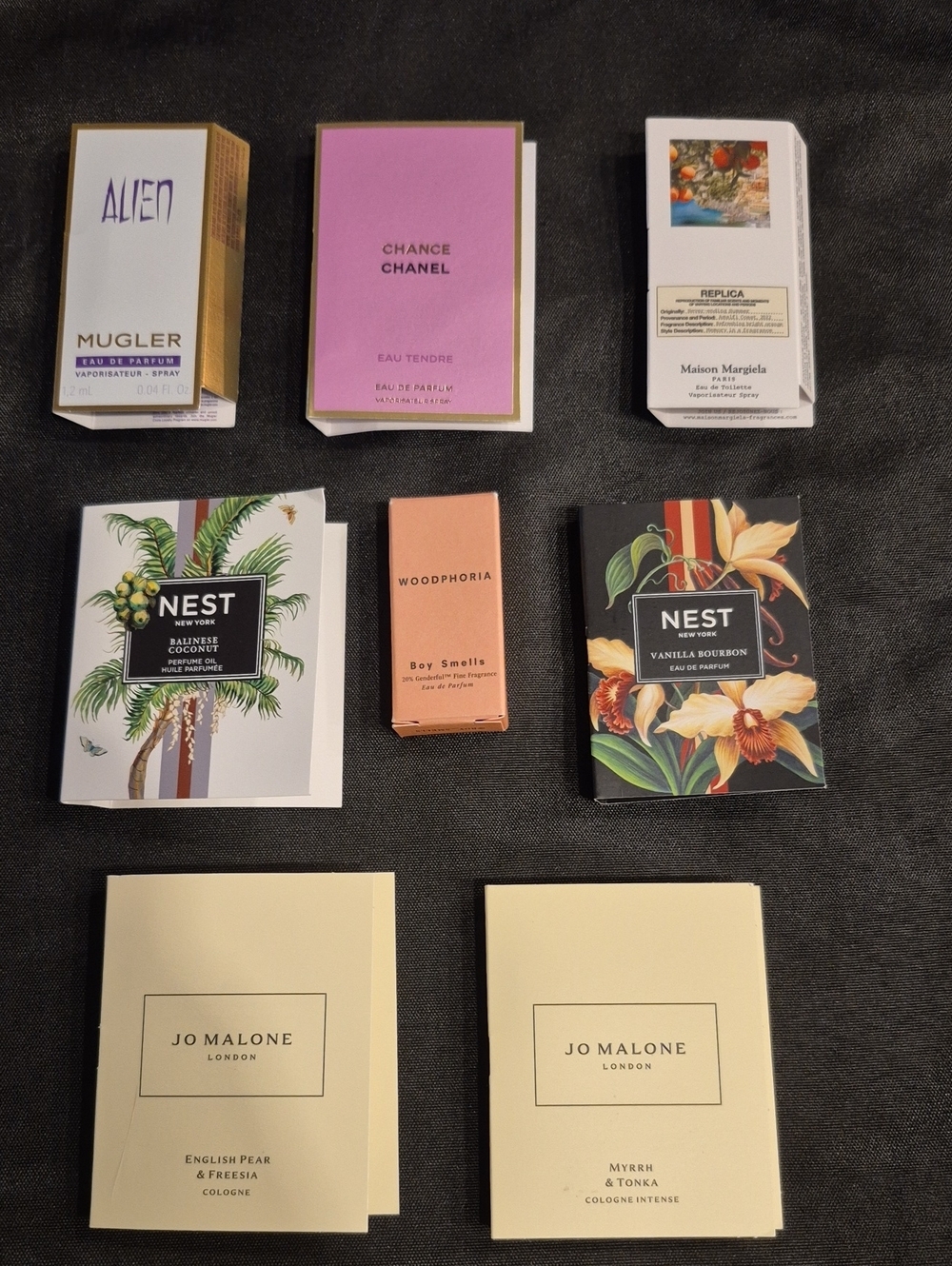 Assorted Mini Fragrance Samples Set Of 9 Included NEST , Chanel And Jo Malone
